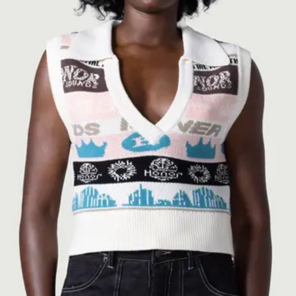 Honor The Gift Collard Sweater Vest Women’s Size Large New With Tags